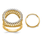 13 mm 14k Yellow Gold coin bezel ring for Austria €4 Philharmonic