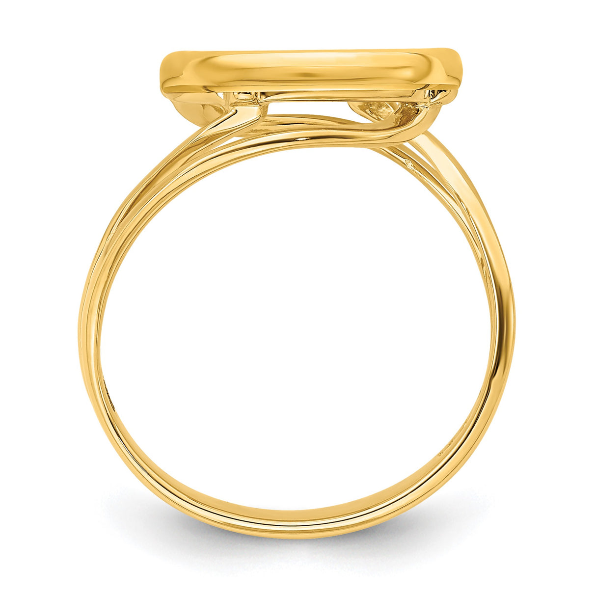 13 mm 14k Yellow Gold coin bezel ring for Austria €4 Philharmonic — alternate view