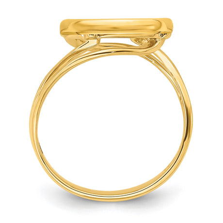 13 mm 14k Yellow Gold coin bezel ring for Austria €4 Philharmonic — alternate view