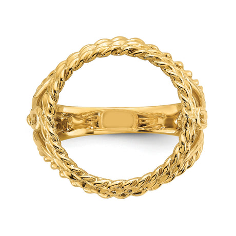 13 mm 14k Yellow Gold coin bezel ring for Austria €4 Philharmonic — additional image