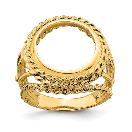 13 mm 14k Yellow Gold coin bezel ring for Austria €4 Philharmonic — additional image