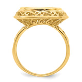13 mm 14k Yellow Gold coin bezel ring for Austria €4 Philharmonic — alternate view