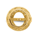 13 mm 14k Yellow Gold coin bezel ring for Austria €4 Philharmonic — additional image