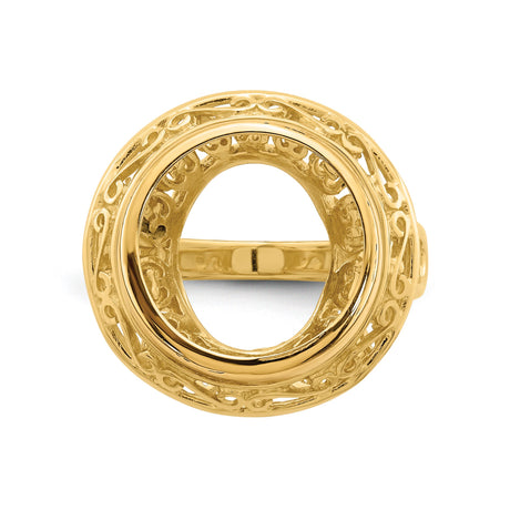 13 mm 14k Yellow Gold coin bezel ring for Austria €4 Philharmonic — additional image