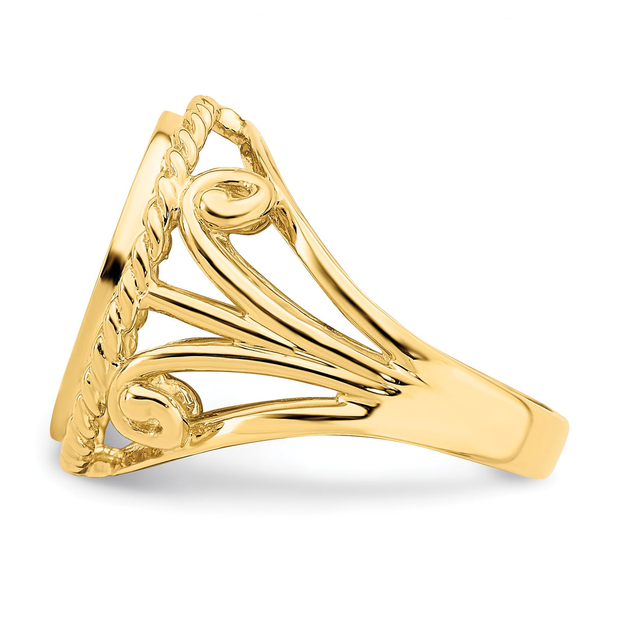 13 mm 14k Yellow Gold coin bezel ring for Austria €4 Philharmonic — additional image