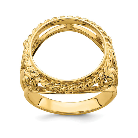 13 mm 14k Yellow Gold coin bezel ring for Austria €4 Philharmonic — additional image