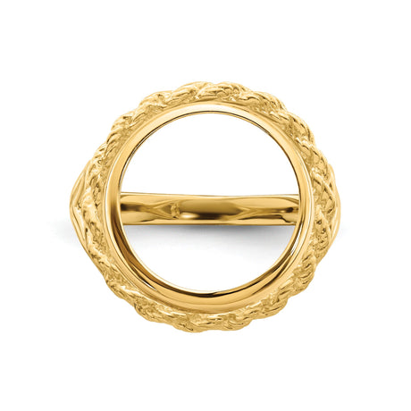 13 mm 14k Yellow Gold coin bezel ring for Austria €4 Philharmonic — additional image