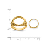 13 mm 14k Yellow Gold coin bezel ring for Austria €4 Philharmonic — size reference (ruler)