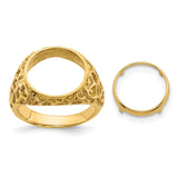 13 mm 14k Yellow Gold coin bezel ring for Austria €4 Philharmonic