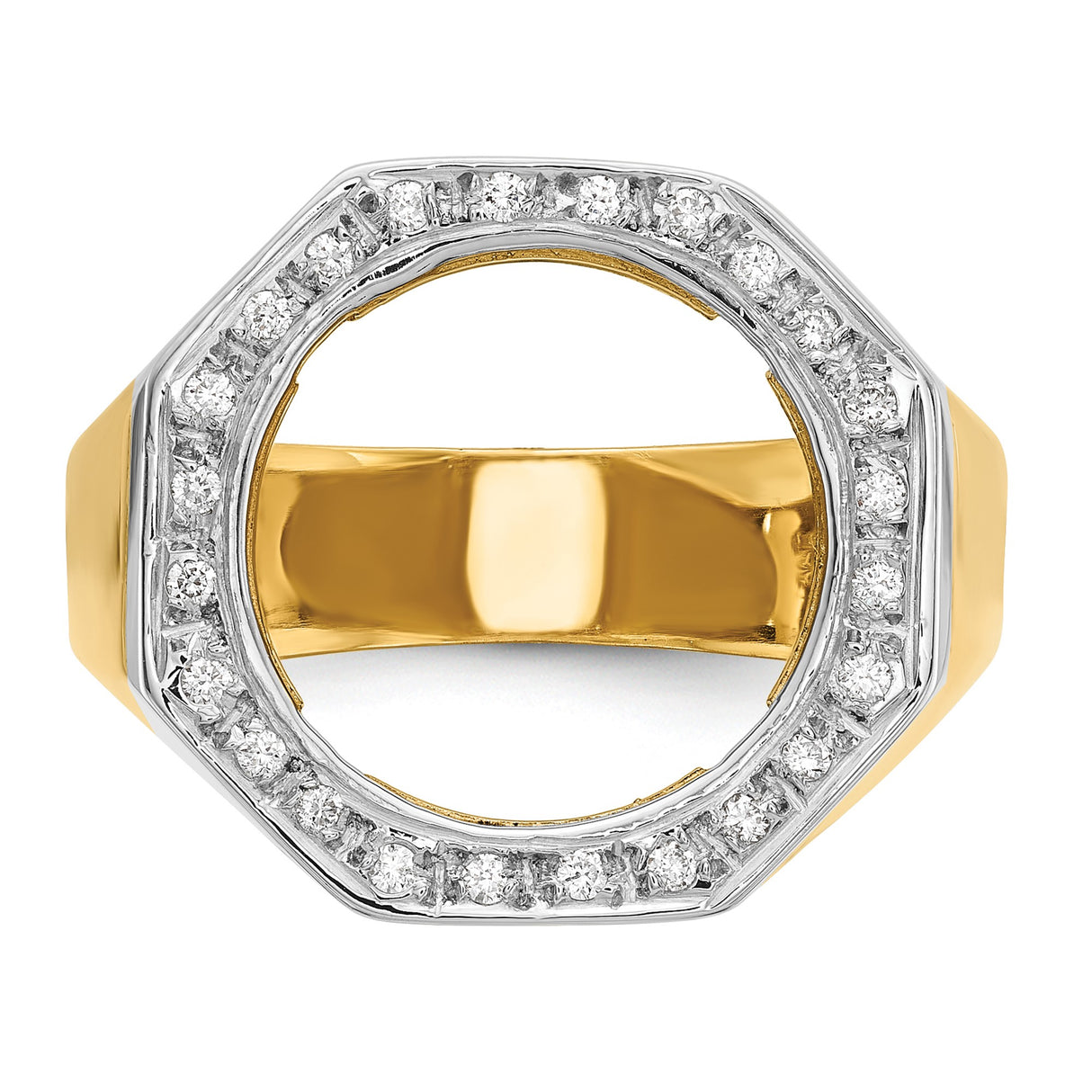 13 mm 14k Multi-Tone Gold coin bezel ring for Austria €4 Philharmonic — additional image