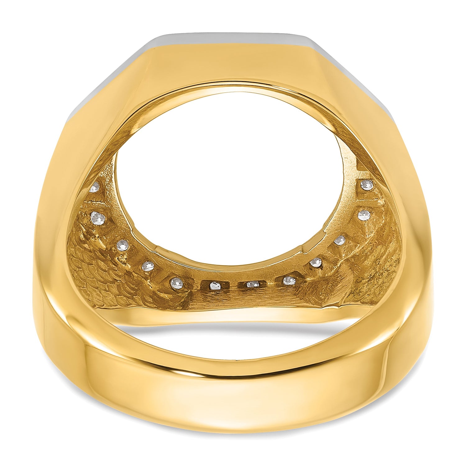 13 mm 14k Multi-Tone Gold coin bezel ring for Austria €4 Philharmonic — additional image