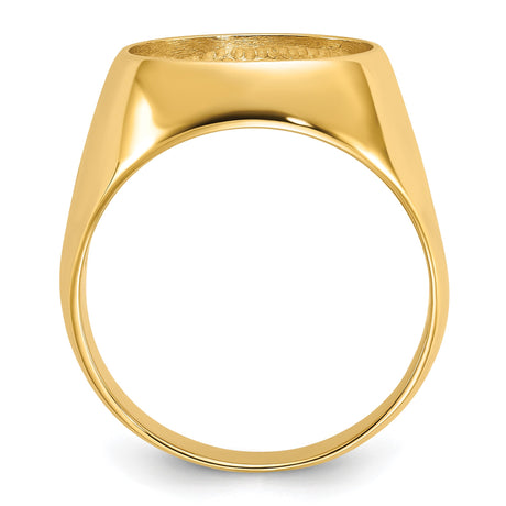13 mm 14k Yellow Gold coin bezel ring for Austria €4 Philharmonic — alternate view
