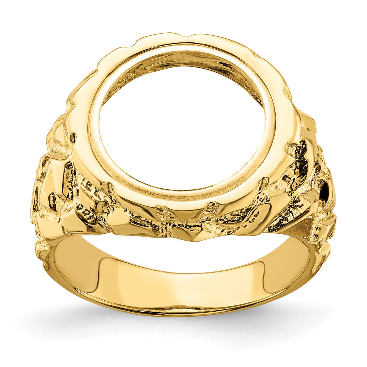 13 mm 14k Yellow Gold coin bezel ring for Austria €4 Philharmonic — additional image