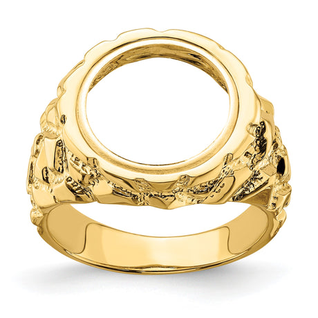13 mm 14k Yellow Gold coin bezel ring for Austria €4 Philharmonic — additional image