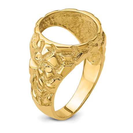 13 mm 14k Yellow Gold coin bezel ring for Austria €4 Philharmonic — additional image