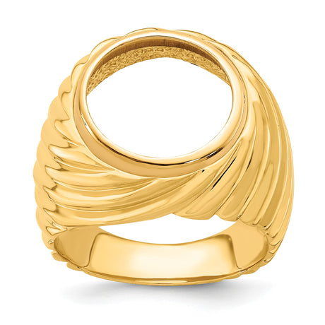 13 mm 14k Yellow Gold coin bezel ring for Austria €4 Philharmonic — additional image