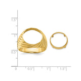 13 mm 14k Yellow Gold coin bezel ring for Austria €4 Philharmonic — size reference (ruler)
