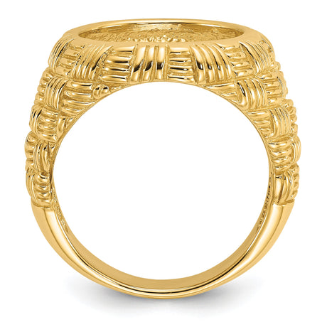 13 mm 14k Yellow Gold coin bezel ring for Austria €4 Philharmonic — alternate view