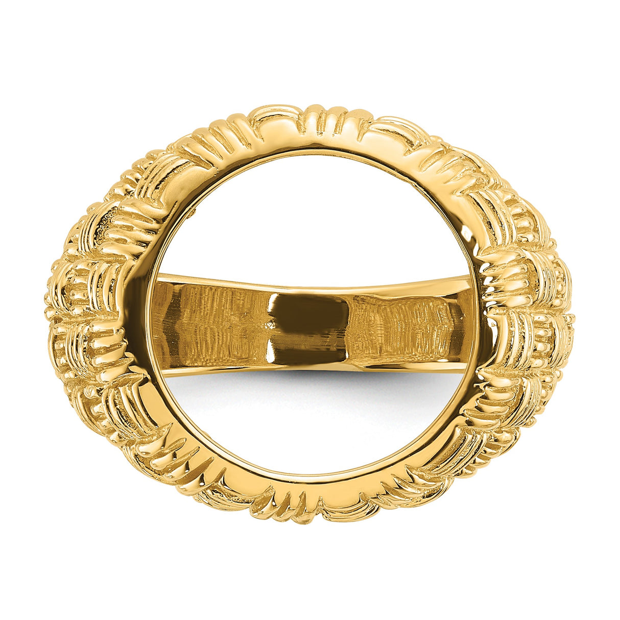 13 mm 14k Yellow Gold coin bezel ring for Austria €4 Philharmonic — additional image