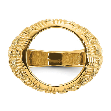 13 mm 14k Yellow Gold coin bezel ring for Austria €4 Philharmonic — additional image
