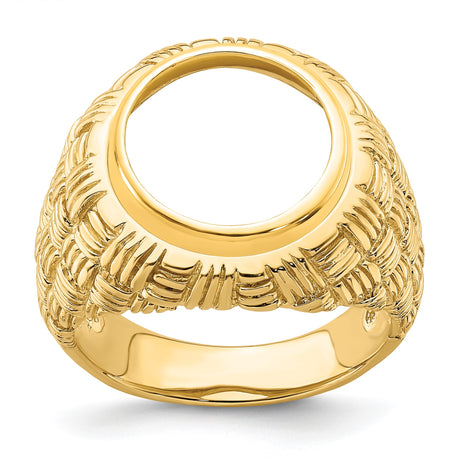 13 mm 14k Yellow Gold coin bezel ring for Austria €4 Philharmonic — additional image