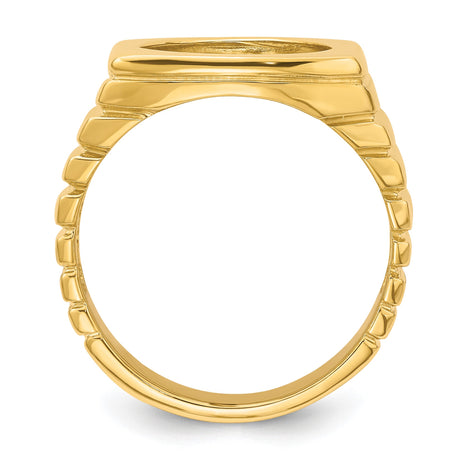 13 mm 14k Yellow Gold coin bezel ring for Austria €4 Philharmonic — alternate view