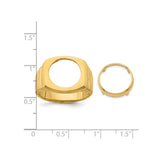13 mm 14k Yellow Gold coin bezel ring for Austria €4 Philharmonic — size reference (ruler)