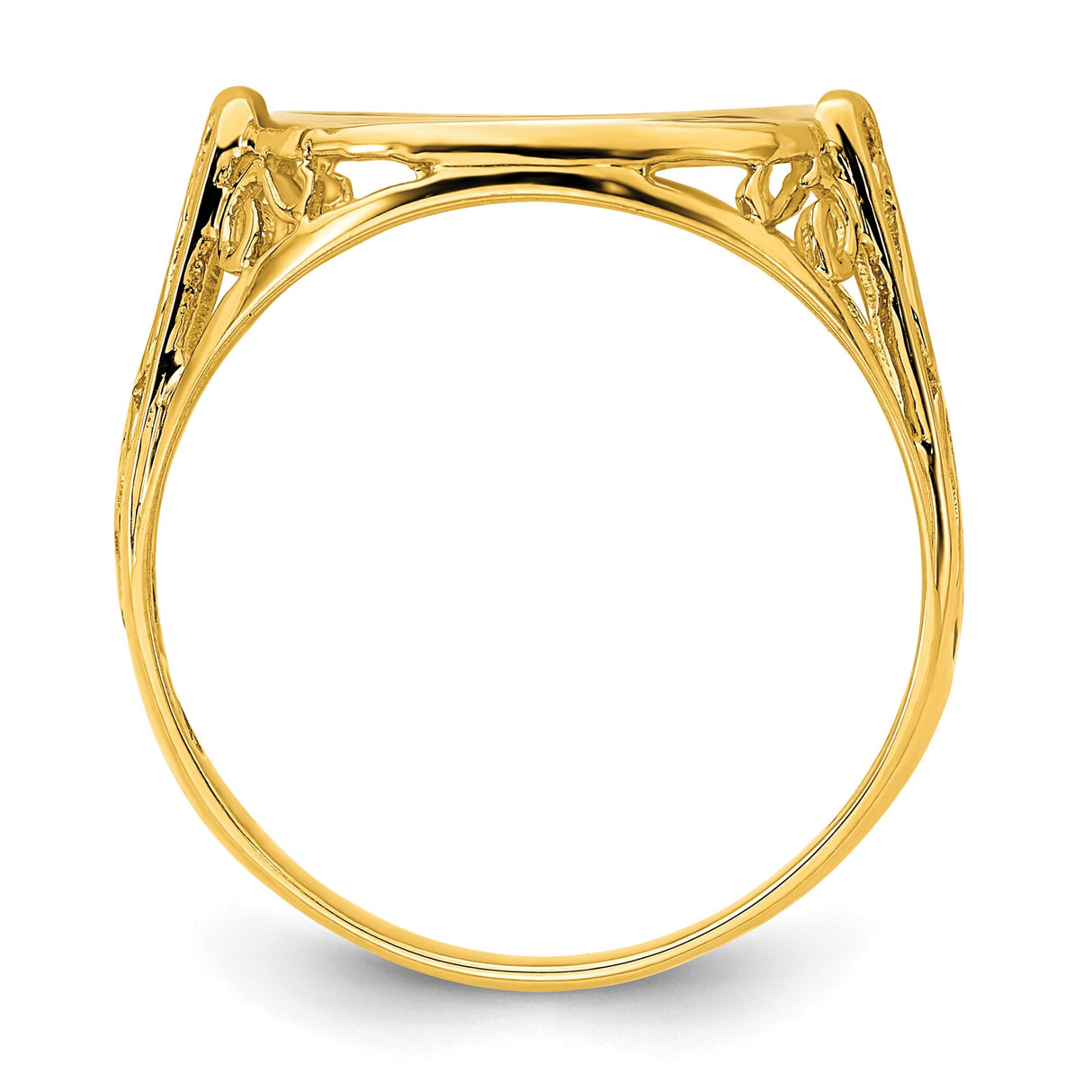 13 mm 14k Yellow Gold coin bezel ring for Austria €4 Philharmonic — alternate view