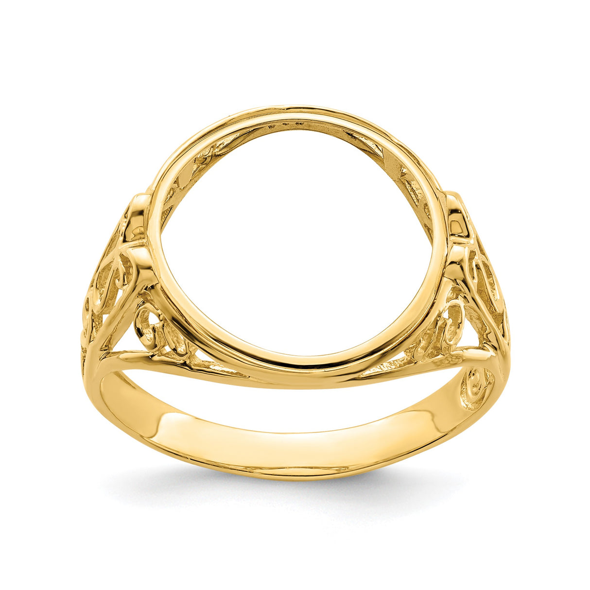 13 mm 14k Yellow Gold coin bezel ring for Austria €4 Philharmonic — additional image
