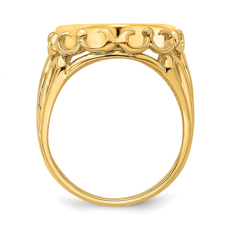 13 mm 14k Yellow Gold coin bezel ring for Austria €4 Philharmonic — alternate view