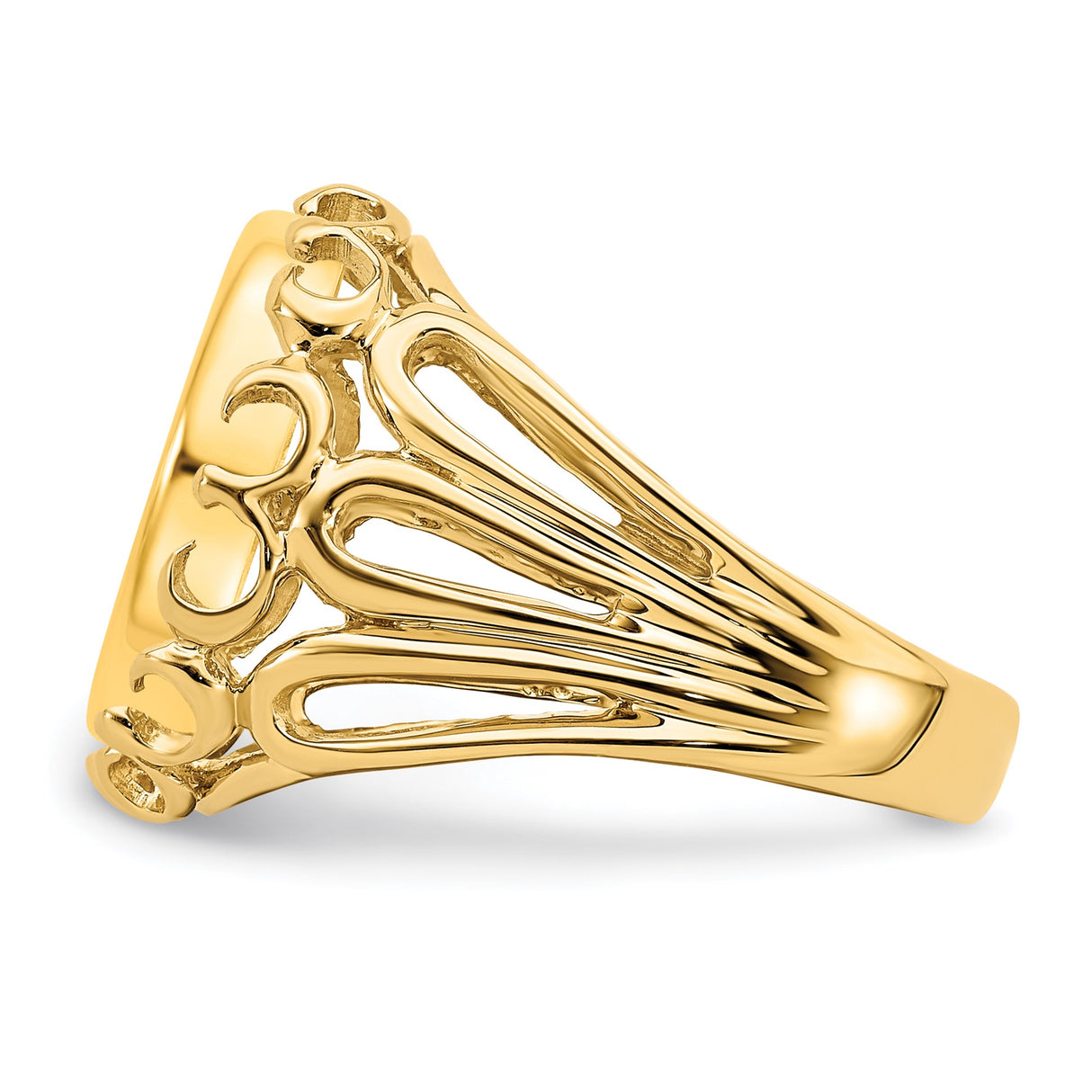 13 mm 14k Yellow Gold coin bezel ring for Austria €4 Philharmonic — additional image