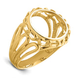 13 mm 14k Yellow Gold coin bezel ring for Austria €4 Philharmonic
