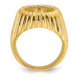 13 mm 14k Yellow Gold coin bezel ring for Austria €4 Philharmonic — alternate view