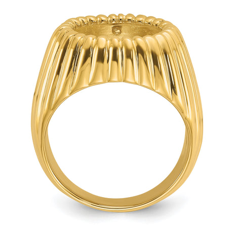 13 mm 14k Yellow Gold coin bezel ring for Austria €4 Philharmonic — alternate view