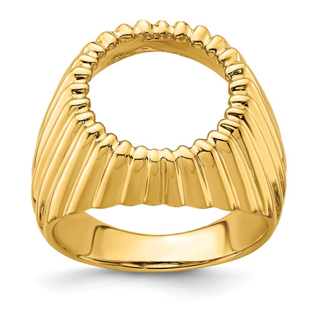 13 mm 14k Yellow Gold coin bezel ring for Austria €4 Philharmonic — additional image