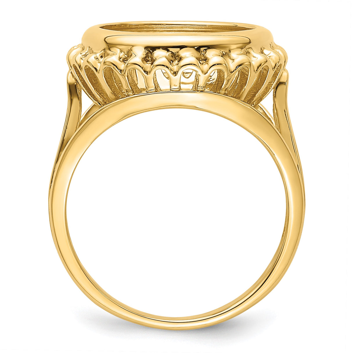 13 mm 14k Yellow Gold coin bezel ring for Austria €4 Philharmonic — alternate view