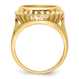 13 mm 14k Yellow Gold coin bezel ring for Austria €4 Philharmonic — alternate view