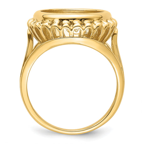 13 mm 14k Yellow Gold coin bezel ring for Austria €4 Philharmonic — alternate view