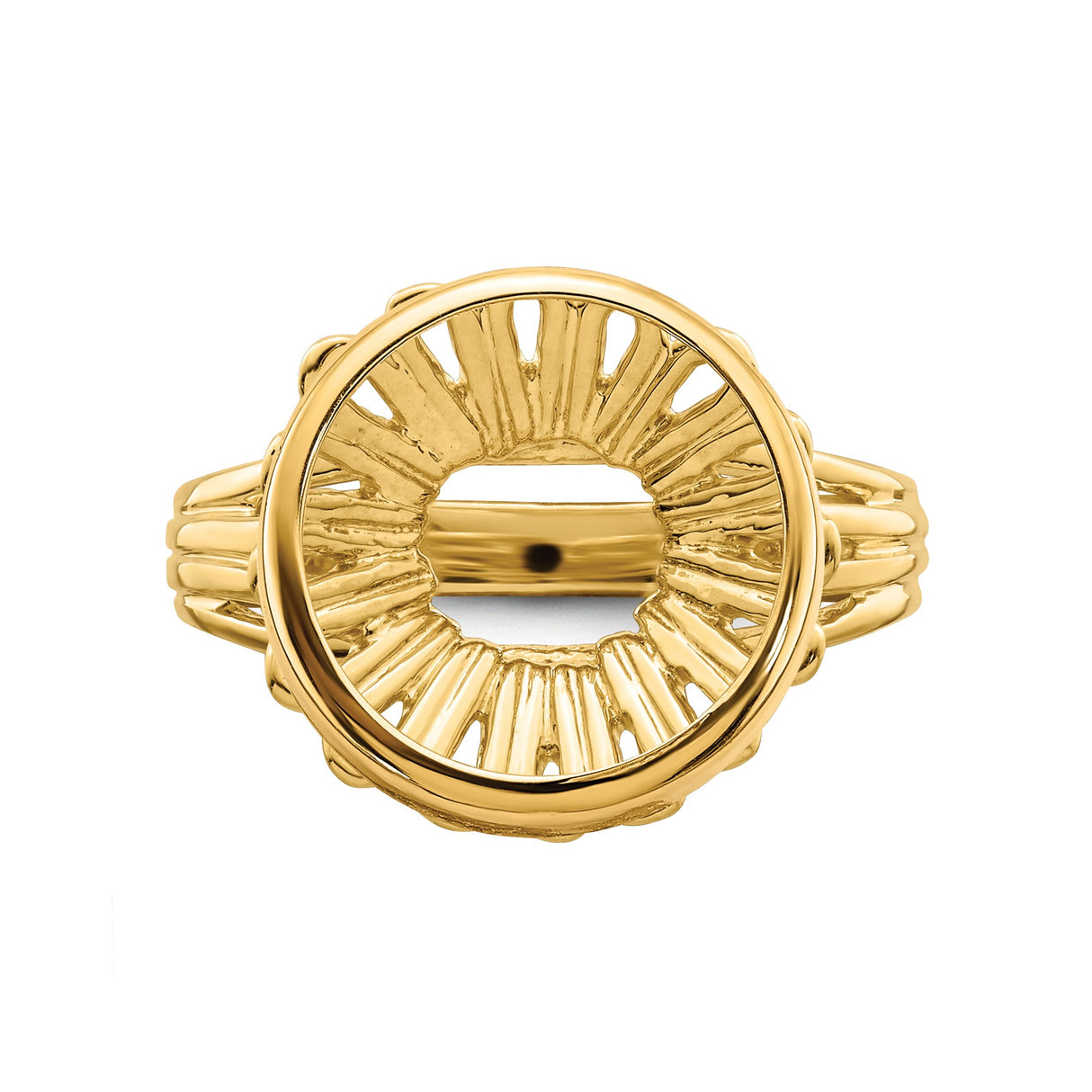 13 mm 14k Yellow Gold coin bezel ring for Austria €4 Philharmonic — additional image