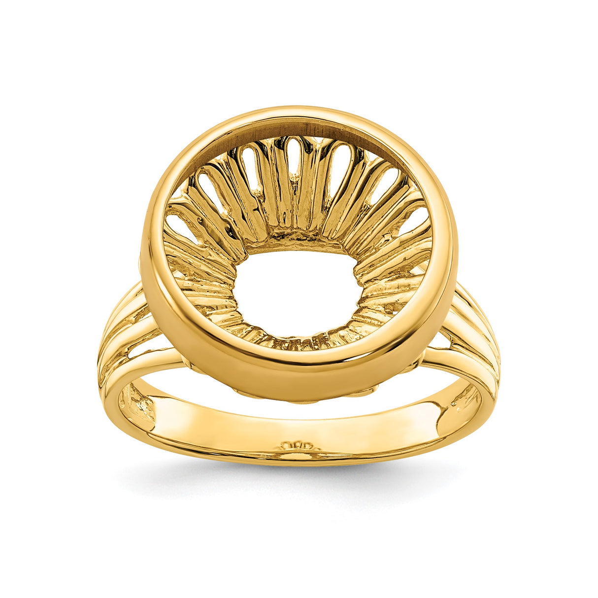 13 mm 14k Yellow Gold coin bezel ring for Austria €4 Philharmonic — additional image