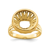 13 mm 14k Yellow Gold coin bezel ring for Austria €4 Philharmonic — additional image