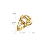13 mm 14k Yellow Gold coin bezel ring for Austria €4 Philharmonic — size reference (ruler)