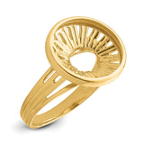13 mm 14k Yellow Gold coin bezel ring for Austria €4 Philharmonic
