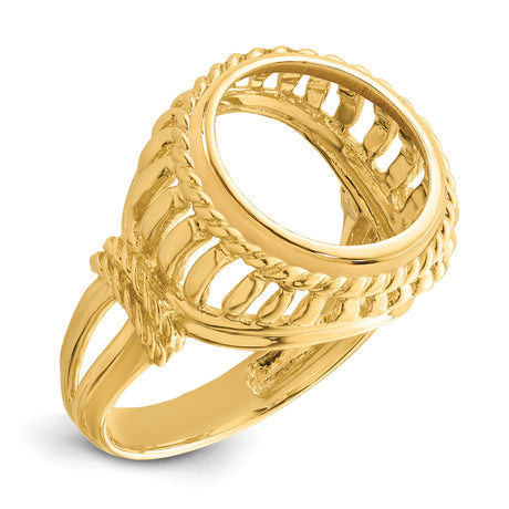 13 mm 14k Yellow Gold coin bezel ring for Austria €4 Philharmonic