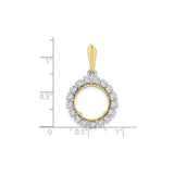 13 mm 14k Multi-Tone Gold coin bezel for Austria €4 Philharmonic — size reference (ruler)