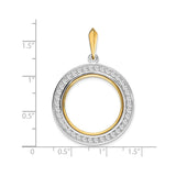 22 mm 14k Multi-Tone Gold coin bezel for Austria €25 Philharmonic — size reference (ruler)