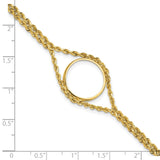 Australian 1/10 oz Gold Koala $15 Coin Bezel Bracelet Prong Set Rope in 14k Yellow Gold