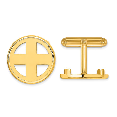 18 mm 14k Yellow Gold coin bezel cuff links for Barbados $0.10 Ten Cents