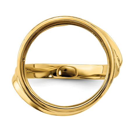 18 mm 14k Yellow Gold coin bezel ring for Barbados $0.10 Ten Cents — additional image
