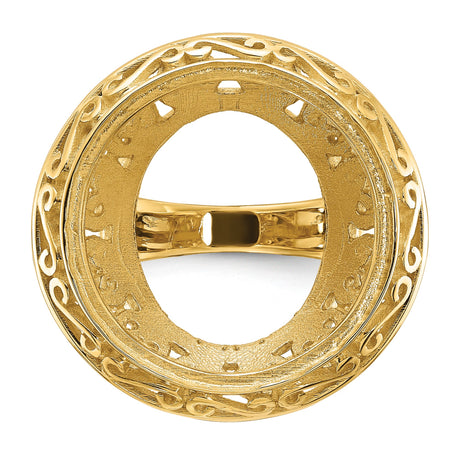 18 mm 14k Yellow Gold coin bezel ring for Barbados $0.10 Ten Cents — additional image